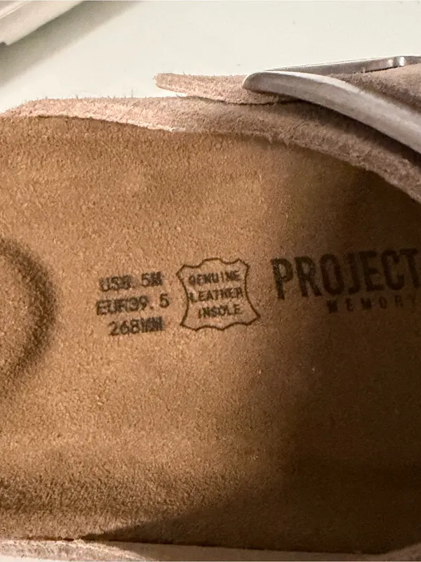 Double-Buckle Slide Sandals in Taupe with Cushioned Footbed - Image 3
