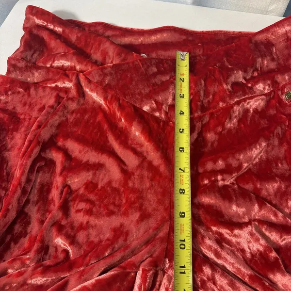 Fabletics High Waisted 2XL Strawberry Red Crushed Velour‎ Crossover Leggings Y2K - Image 7