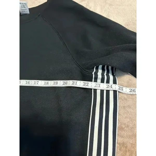 Avia Cropped Crewneck Sweatshirt Size XL 16-18 Black White Stripes Athleisure - Image 3