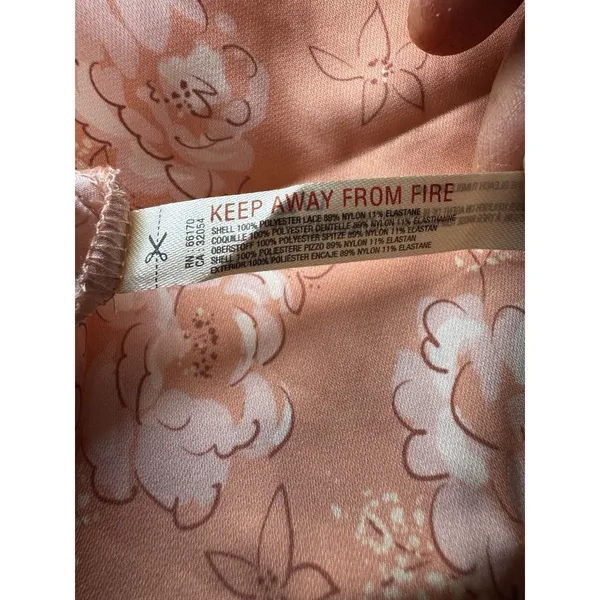 New Free People Intimately Peach/Pink Embroidered Satin Sleep Cami Small Lacey - Image 8