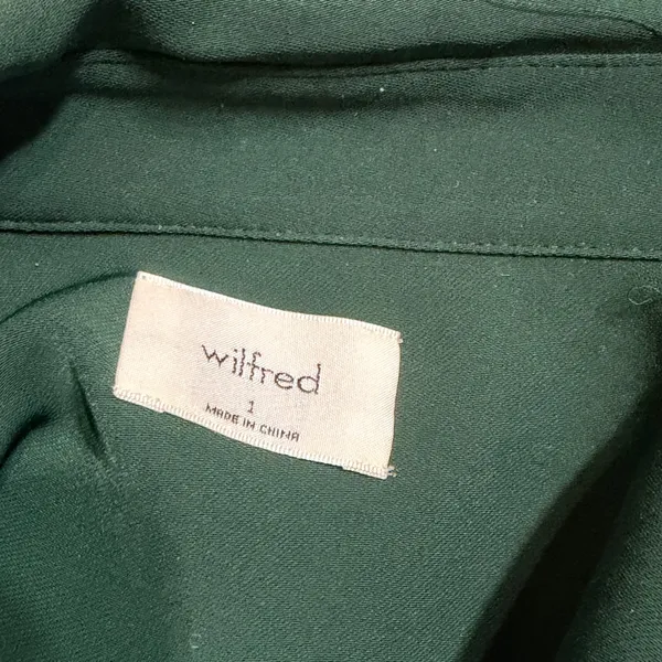 Wilfred Aritzia Forest Green Utility Button Up Shirt Blouse Size 1 PHR4-20059-40 - Image 5