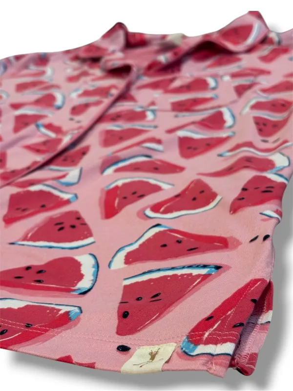 Munki Munki Watermelon Pajama Set XL Pink Short Sleeve Top Crop Pants Stretch - Image 5
