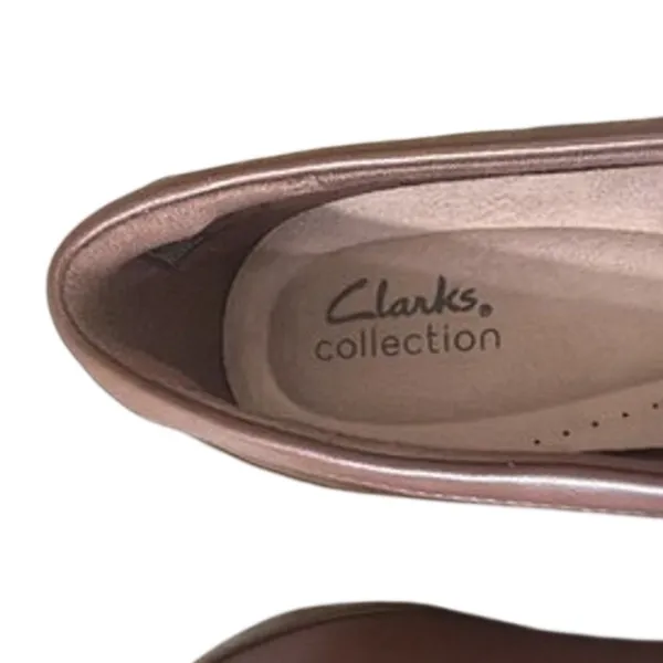 Clarks Collection Juliet Shine Loafers Women's 8 Caramel Leather Comfort NWT - Image 4