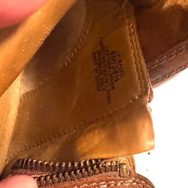 LUCKY BRAND Boots Brown Leather Basel booties side zip distressed womens 8M - Image 7