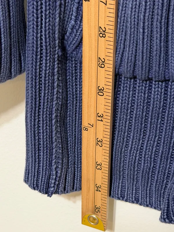 Free People Ryanne Long Haul Cardigan Size Large Chunky Knit Sweater Blue NWOT - Image 9