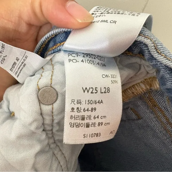 Levi’s 501 Original High Rise Straight Jeans Distressed Raw Hem Blue Women’s 25 - Image 9