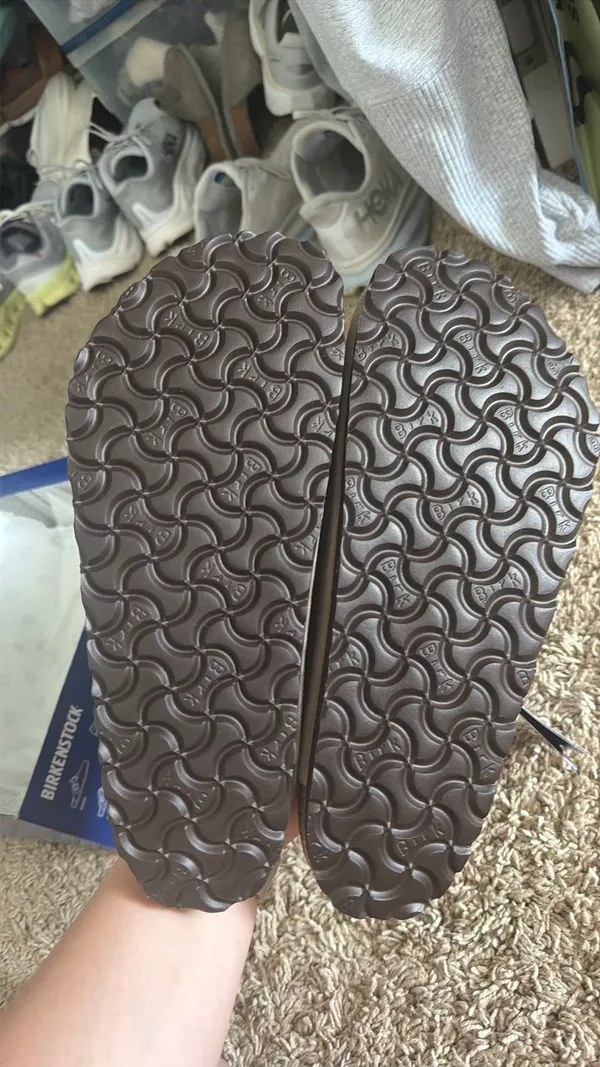 Birkenstock Boston Clog Suede Soft Footbed Taupe - Image 4