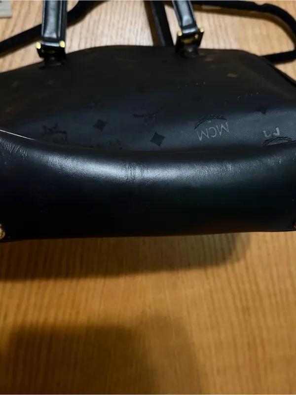MCM Black Logo Tote with Front Pockets - Image 5