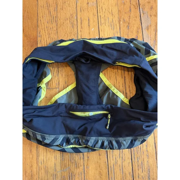 Lulus Lululemon Lined Running Shorts Womens 10 Grn Geometric 2.5 - Image 6