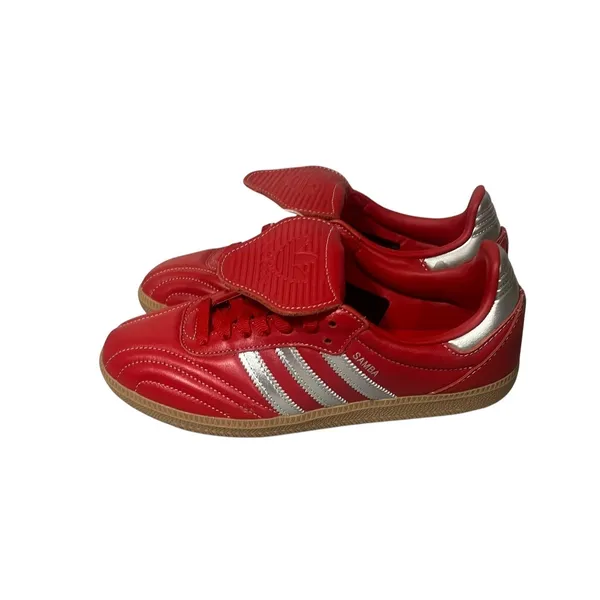adidas Samba LT Sneakers‎ Women 7 Red Silver Gum Fold Over Tongue JS3938 - Image 6
