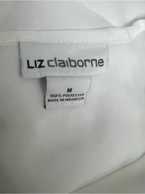White Ruffle Sleeves V-neck Peplum Blouse Size M Pullover Summer Casual - Image 5