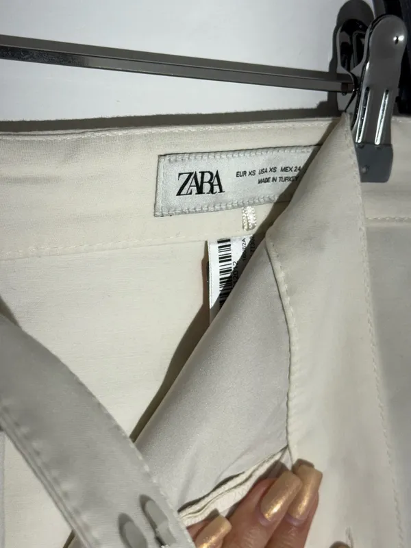 Zara Cream Straight-Leg Ankle Trousers - Image 4
