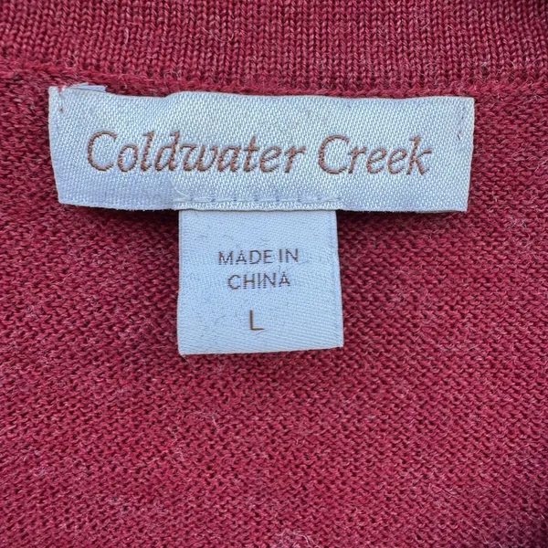 Coldwater Creek Merino Wool Blend Embroidered Cardigan L Whimsigoth Dark Floral Fairy - Image 5