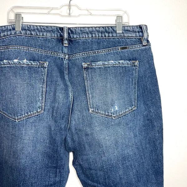 KanCan Nonstretch 100% Cotton Ripped High Rise Dark Wash Mom Jeans - Image 8
