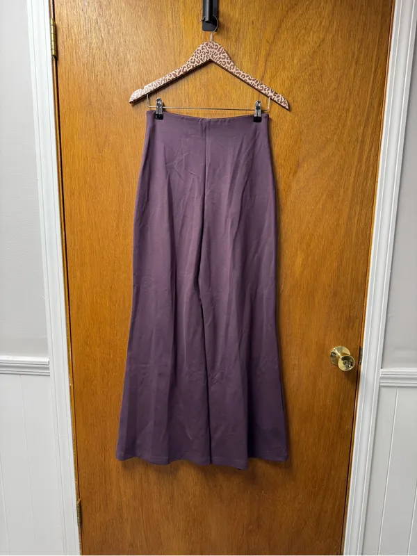 Quince Ultra-Stretch Ponte Super Wide Leg Pants Dark Orchid Purple Small - Image 10