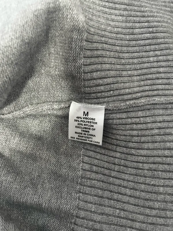 Grey zip up sweater Gray Size M - Image 3