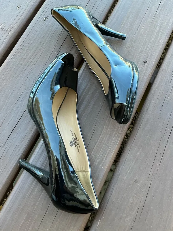 Merona Patent Leather Peep-Toe High Heels in Black🖤 - Image 2