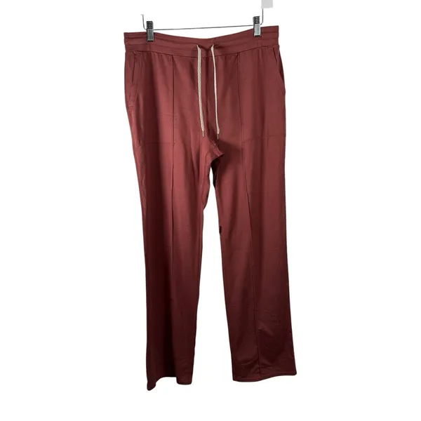 Vuori Halo Essential Wideleg Pants Rosewood Heather Travel Casual Womens Large - Image 2