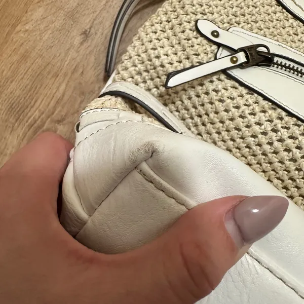 B.O.C. Born‎ Concept | White Woven Straw Mixed Media Cream Boho Crossbody Bag - Image 6