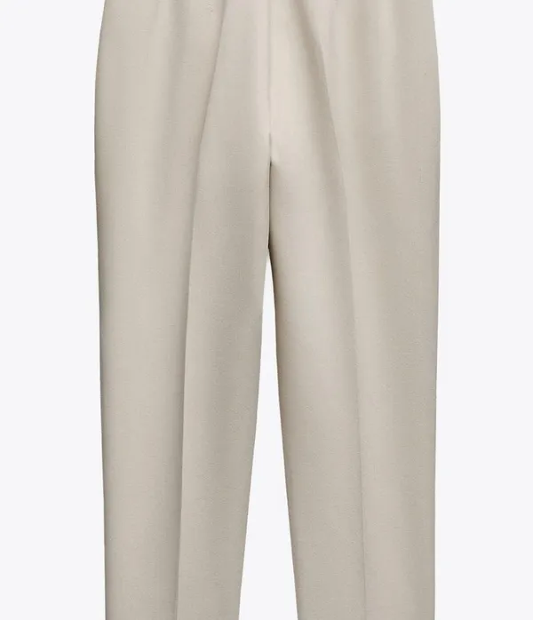 Zara Cream Trousers with Classic Pleats - Image 2