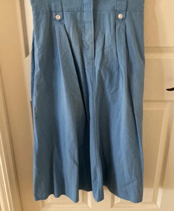 Orvis Vintage 1980s House Dress Maxi Long Button Down Blue Size 14 Casual EUC - Image 4