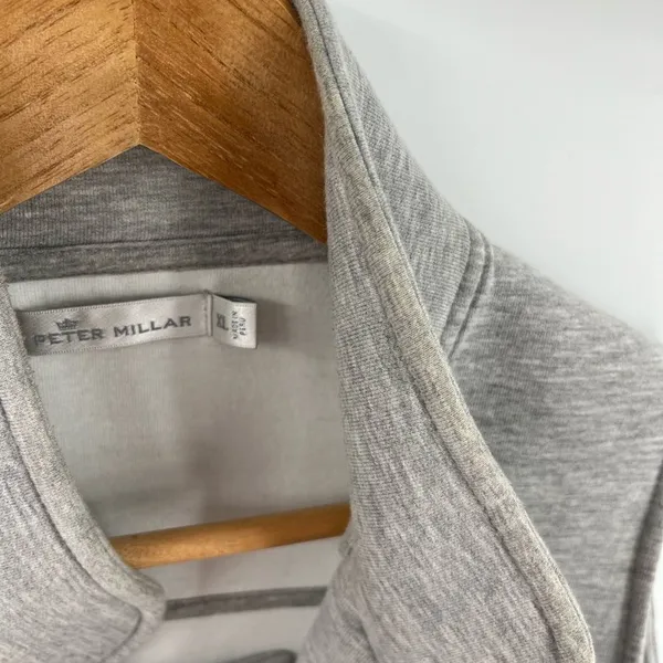 Peter Millar women’s gray jersey knit sleeveless open front vest size XL - Image 6