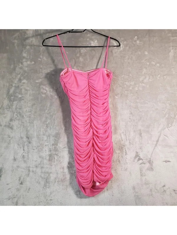 superdown emmie mesh mini dress pink ruched bodycon Revolve Size S - Image 3