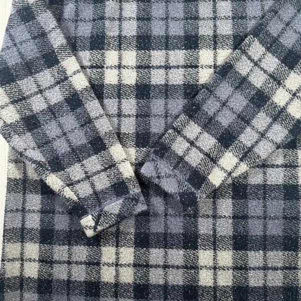 Vintage Woolrich Women’s XL Blue Plaid Fleece Pullover Long Sleeve Crewneck - Image 2