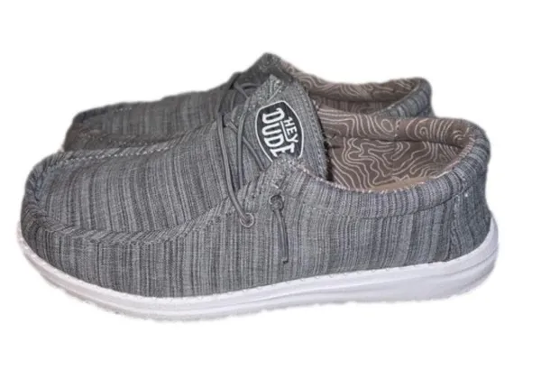 Hey Dude Wally Linen Blend Comfort Shoes Slip On Women’s Size 7 Stone Gray - Image 2