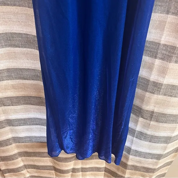 Jessica McClintock‎ Gunn Sax Blue Shimmer Maxi Dress Size 3/4 - Image 5
