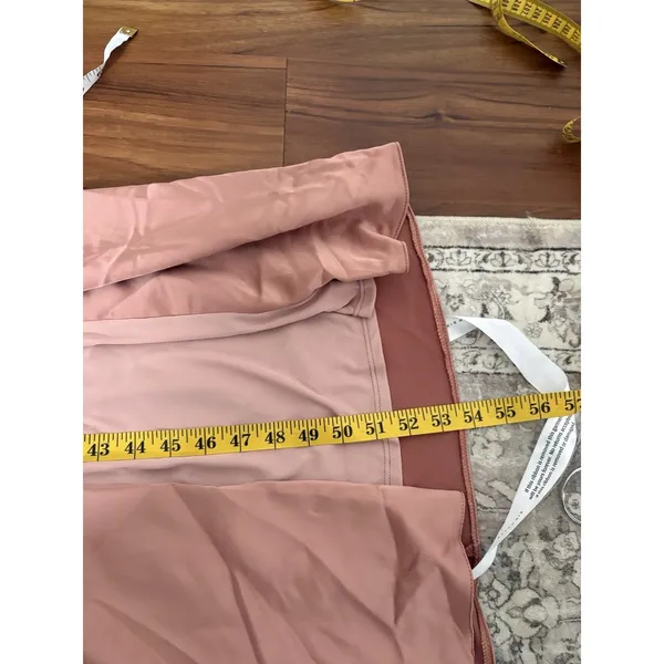 Dessy After Six Strapless Topstitched Corset Satin Maxi Dress Copper Penn Size 6 - Image 8