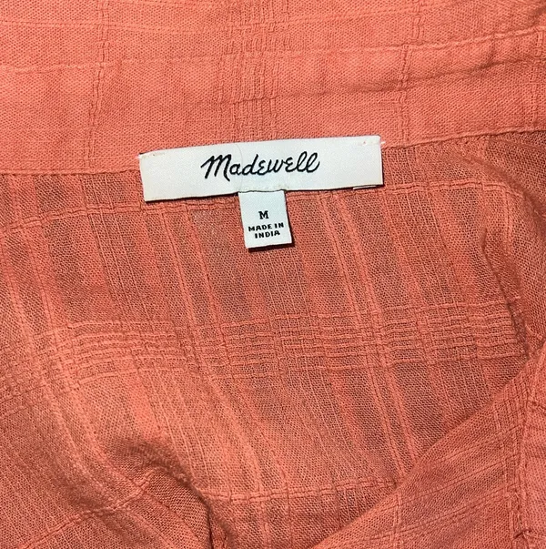 Madewell Short Sleeve Button Down Coral - Image 3