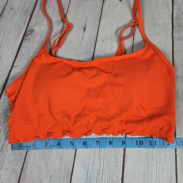 Aerie Textured Orange Scoop Neck Bikini Top M‎ NWT - Image 8
