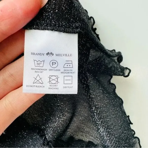 BRANDY MELVILLE Black Porter Sheer Glitter Top‎ - Image 7