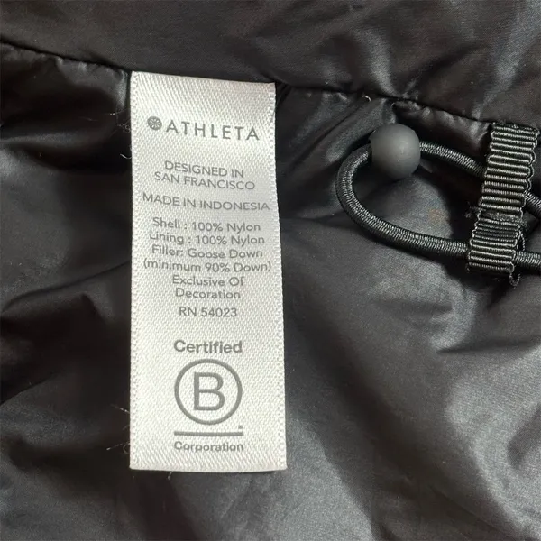 Alo Athleta‎ Puffer Jacket Womens XS Black Shiny Full Zip Quilted Rib Cuffs - Image 6