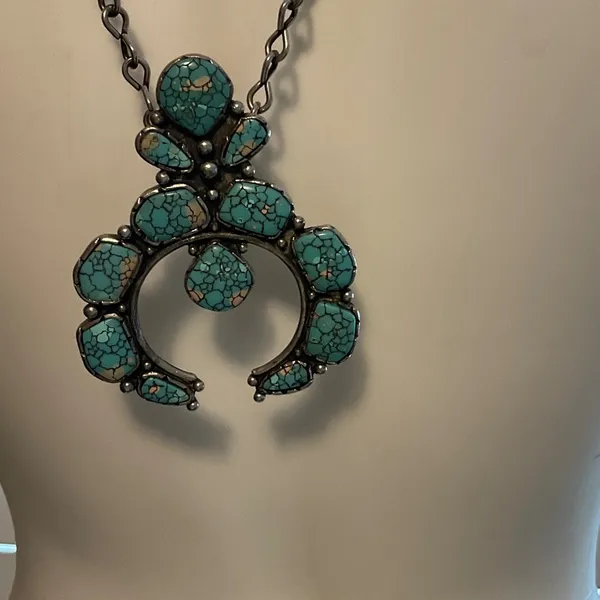 Turquoise Statement Necklace Silver - Image 2