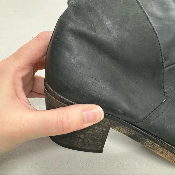 Free People Brooks Black Leather Distressed Ankle Boots Womens 38 Fall Boho - Image 7
