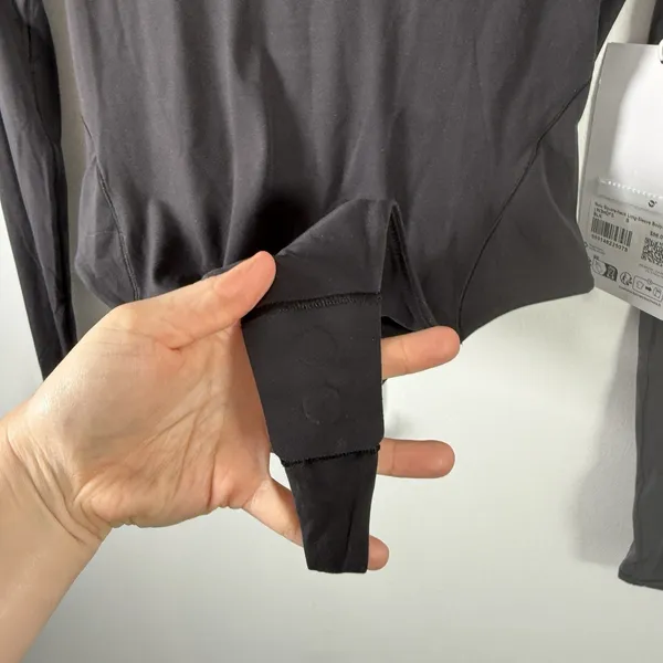 Lululemon Wundermost Nulu Square Neck Long Sleeve Bodysuit Black Womens Small‎ - Image 5