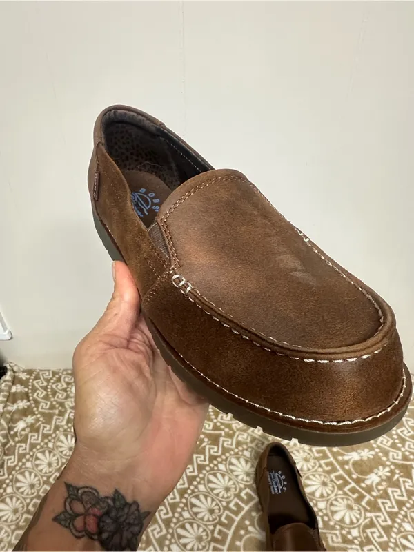 BOBS from Skechers Brown Slip-On Loafers with Contrast Stitching - Image 7