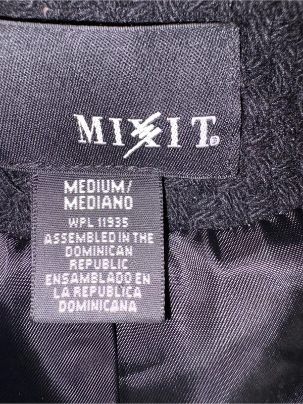 Mixit Black Textured Single-Breasted Pea Coat - Image 6
