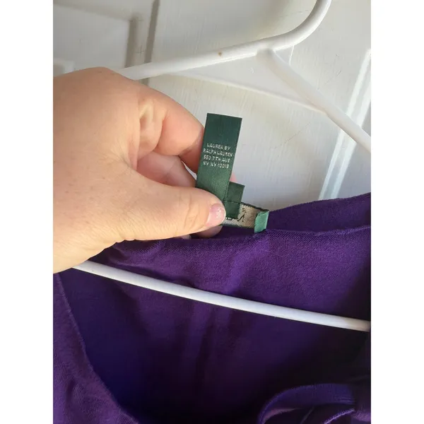 Vintage Ralph Lauren Purple Silk Blend Scoop Neck Bow Sweater Women's‎ Large - Image 4