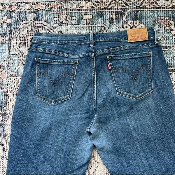 Levi's 505 Straight Dark Wash Straight Leg Jeans Size 12 Mid Rise Denim - Image 9