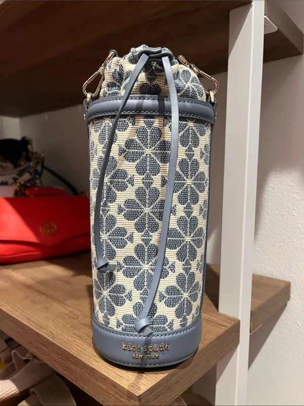 Kate Spade Spade Flower Jacquard Water Bottle Crossbody Holder Light Blue - Image 2