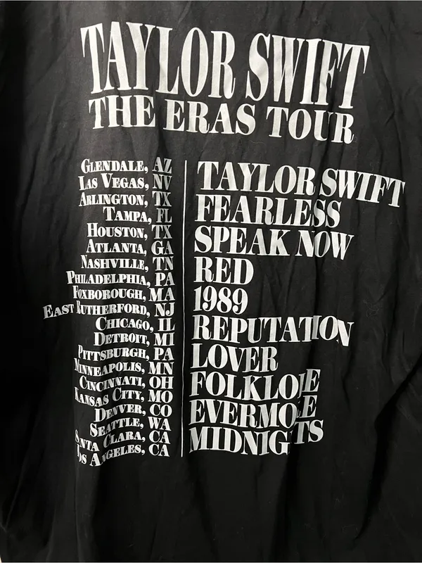 Taylor Swift Eras Tour Official Merch Graphic Oversized Band T-Shirt Pop Music - Image 6