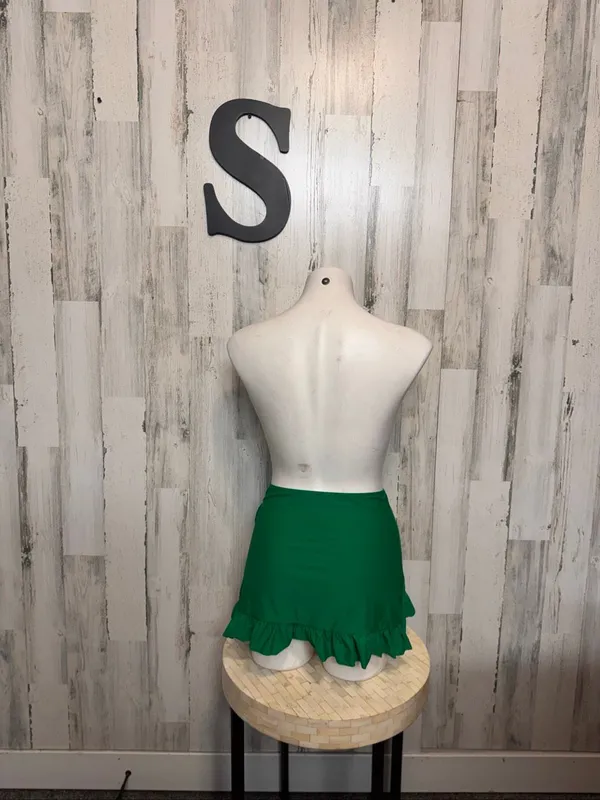 SheIn Ruffle Wrap Swim Skirt Bikini Cover Up Womens Small Kelly Emerald Green - Image 3