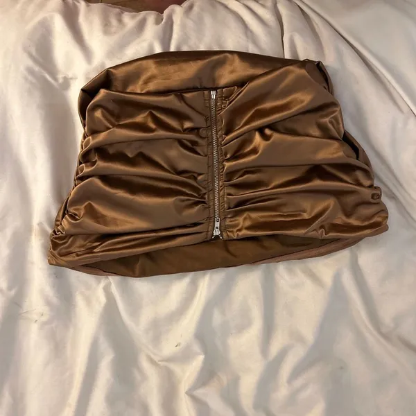 Better Be Brown Satin Tube Top - Image 2