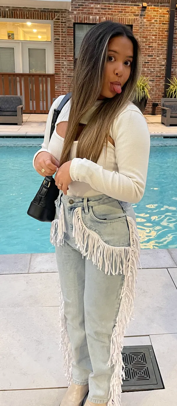 ZARA Fringe Jeans - Image 2