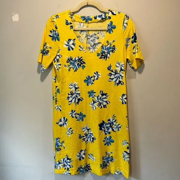 Draper James Summerall Hillsboro Floral Mini‎ Soft Dress Yellow Small - Image 3
