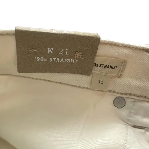 Madewell 90s Straight Jeans‎ High Rise Size W31 White Cream Fitted Through Hip - Image 4