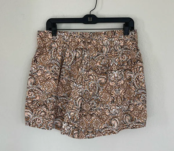 J. Crew Pull On Cotton Poplin Shorts in Ornate Paisley Size Medium - Image 6